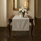 Signature Linen™ by D'Moksha, Natural Table Runner 48 Inches, 100% Pure Linen, Hemstitch, Coffee Table Runner, 14 x 48 Inch for Dresser Tables- Fall, Weddings, Outdoor Hosting by DMokshaHomes