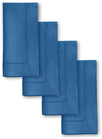 Solino Home 100% Pure Linen Napkins Indigo Blue Woven, 20 x 20 in, Set of 4 by SolinoHome