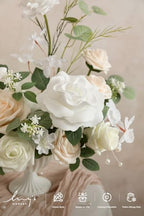Ling's moment Artificial Wedding Flowers Combo, White & Sage, Deluxe - Image 3