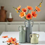 Ceramic Vase Set of 3, Rustic Crackle Farmhouse Vases for Home Decor - Image 5