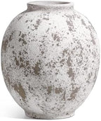 Large White Ceramic Vase - 9.8 Inch Rustic Farmhouse Flower Vase for Home Decor, Minimalist Tall Vases for Living Room, Table, Bathroom, Holiday & Weddings (Sandstone Grey) - Image 6