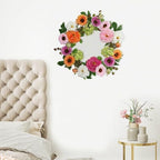 18 Inch Summer Wreaths for Front Door, Colorful Spring Summer Floral Wreath with Peony, Hydrangea and Greenery, Premium Artificial Wreath for Porch Wall Entryway Farmhouse Home Decor - Image 6