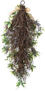 Glitzhome Easter Swag 28 Inch Artificial Spring Teardrop Wreath for Front Door & Porch Wall, Spring Easter Decor Decorative Swag - Image 6
