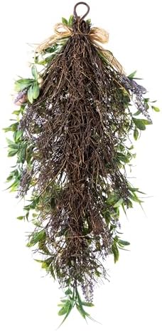 Glitzhome Easter Swag 28 Inch Artificial Spring Teardrop Wreath for Front Door & Porch Wall, Spring Easter Decor Decorative Swag - Image 6