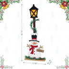 Glitzhome 36.75" H Lighted Christmas Snowman Porch Sign,Whimsical Wooden Porch Decor with Illuminated Street Lamp & Timer,Merry Christmas Sign for Holiday Front Porch Outdoor Decorations - Image 2