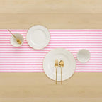 Solino Home 100% Pure Linen Table Runner, 14 x 120 in, Pink, Amalfi Stripe - Image 3