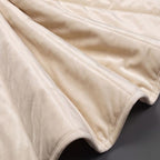 48 Inch Dusty Velvet Quilted Christmas Tree Skirt, Beige - Image 5