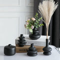 JOJUNO Black Bud Vases, Small Ceramic Vase Set of 5 Modern Home Decor by Unknown