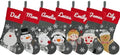 Set of 7, 18" Dia Personalized Gray Christmas Stockings with Embroidery Names, with Holders,Quality Thick Fleece Material Stockings for Family Décor(Set of 7-B) by YourBestMemory