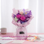 lovenfold Preserved Flowers for Delivery, Purple Rose Bouquets That Last 1-3 Years, Birthday Flowers Gifts for Women Mom Grandma Wife Friends - Image 7