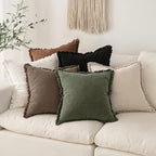 MIULEE Linen Decorative Fall Lumbar Throw Pillow Covers Cocoa Brown 12x20 - Image 6