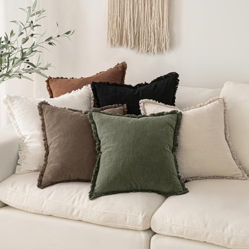 MIULEE Linen Decorative Fall Lumbar Throw Pillow Covers Cocoa Brown 12x20 - Image 6