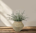 Briful Rustic Ceramic Vase 6'' Decorative Farmhouse Table Vase, Brown by Briful