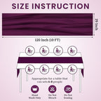 MDS Pack of 15 | Eggplant | 10ft Chiffon Table Runner 29x120 Inches Long Romantic Rustic Sheer Gauze Runner for Wedding Bridal Shower Birthday Banquets Engagement Spring Easter Boho Decorations - Image 3