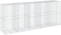 vidaXL Gabion Basket with Cover 196.9"x39.4"x78.7" Galvanized Iron by vidaXL