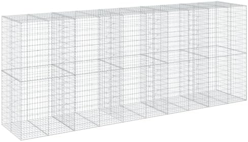 vidaXL Gabion Basket with Cover 196.9"x39.4"x78.7" Galvanized Iron by vidaXL