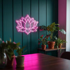 Geometric Lotus Flower Neon Sign – Mandala Style LED Wall Light Dimmable - Image 4