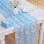 8 Pcs Blue Sky White Cloud Table Runner 29 x 70 in Cloud Decor by Windkream