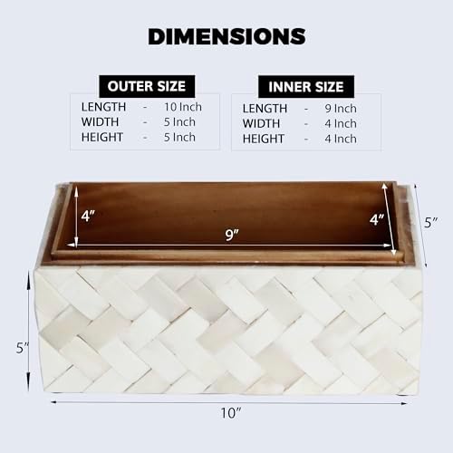 Handicrafts Home Decorative Organizer Box 10x5 – Large Keepsake Box with Lid, Modern Decorative Storage Box, Bohemian Coffee Table Décor, Jewelry & Memory Box, Decorative Accent Box for Home Décor - Image 2