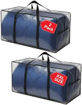 68.5 GAL 2 Pack XXL Jumbo Extra Large Heavy Duty Stronger Handles Storage Bags Moving Totes Zippered Reusable Wrap Around Handle Storage Totes (Translucent/Semi-Transparent) by BAGTHAT