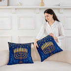 Erosebridal Hanukkah Throw Pillow Covers 24X24 Set of 2 for Couch Bed Sofa Decor, Hexagram Stars Pillow Covers, Olive Leaf Decorative Cushion Cases - Image 3