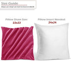 Nestl Throw Pillow Covers, Cozy Velvet Decorative Autumn Pillow Covers 22 x 22 Inches, Soft Solid Couch Pillow Covers for Sofa, Bed and Car, Set of 2 - Hot Pink - Image 2
