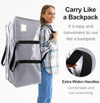 VELVETSURE Heavy Duty Extra Large Moving Bags W/Backpack Straps - Strong Handles & Zippers, Storage Totes For Space Saving, Fold Flat, Alternative to Moving Box and Storage Bin (Set of 6, Silver) - Image 4