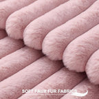 Pallene Faux Fur Decorative Throw Pillow Covers 26x26 Set of 2, Blush Pink - Image 2