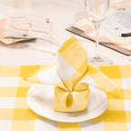 Buffalo Plaid Table Napkins Set of 100 Checkered Cloth Napkins 17x17 inch Washable Dinner Gingham Pattern Napkins Soft Napkins for Wedding Party Dining Banquet(Yellow and White) - Image 7