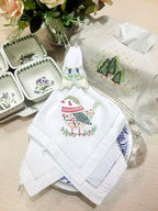 Embroidered Cloth Napkin Bird Christmas Cotton Napkins Set of 6, 20 x 20 Hemstitch Table Napkins, Machine Washable, for Daily & Holiday Dining, Great Gift Ideas - Image 3