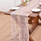Butterfly Floral Table Runner Flowers Tea Garden Party Picnic Table Decor - Image 6