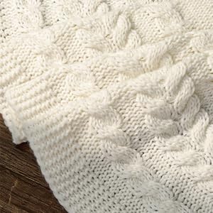 Christmas Tree Skirt 48 Inches: Annual Rings Chunky Cable Knit Cream White Tree Skirt, Thick Rustic Christmas Tree Decorations Neutral Christmas Decor Christmas Tree Skirts Xmas Home Party Supplies - Image 4