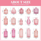 30 Pcs Pink Glass Bud Vases Bulk, Vintage Small Flower Vase Set - Image 2