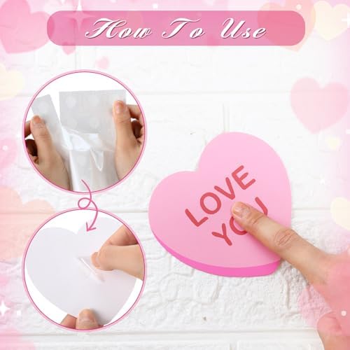 Ctosree 49 Pcs Valentine's Day Wall Stickers 3D Sweetheart Box with Conversation Heart Stickers Valentine's Day Bulletin Board Decoration Love Wall Decals for Classroom Home Wedding Romantic Decor - Image 6