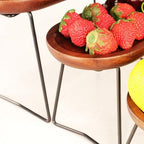 3 Tiered Tray Stand Platters, Three Tiered Stand with 12"/14"/16" Acacia Wood Tray,Collapsible Serving Charcuterie Stand Food Display Cupcakes Desserts Table Decorative Tray Set for Partys - Image 4