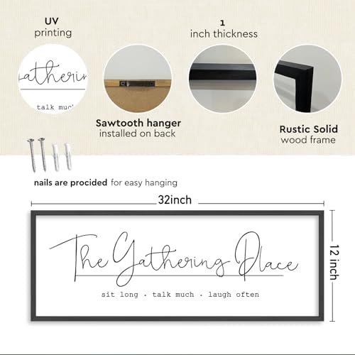 The Gathering Place Wall Art 32x12 Inch Gather Sign for Dining Room Kitchen - Image 2