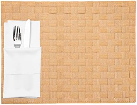 Restaurantware Rectangle Gold Woven Placemat, 16 x 12 in, 6 Pack by Restaurantware