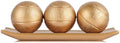 XMGZQ Small Decorative Tray and Orbs Balls Set,Gold Decorative Balls with Centerpiece Bowls for CoffeeTable,Living Room,TV Stand,Center Pieces Decoration for Table,Centro de Mesa de Comedor (Gold) by XMGZQ