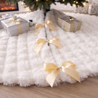 JOVIPOP Large Christmas Tree Skirt, 72-Inch White Faux Fur Decor - Image 4
