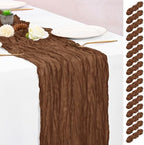 16 Pack Brown Table Runner 10FT Cheesecloth Table Runner Boho Gauze Table Runners Long Rustic Sheer Fabric Table Runners for Wedding Party Bridal Shower Farmhouse & Home Decor by Lumaycens
