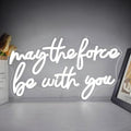 May The Force Be With You Neon Signs for Wall Decor Force Light Up Sign Game Neon Light Sign USB Power Wars Led Signs for Bedroom Wall Game Living Room Best Gifts for Kids Men Fans by FuugZze
