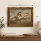 Gold Framed Frog Riding Goose Wall Art, Whimsical Canvas Print, 16x12 - Image 5