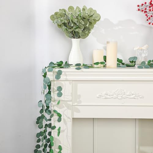 Tioncy 36 Pcs Artificial Eucalyptus Stems and 12 Pcs Eucalyptus Garland - Image 2