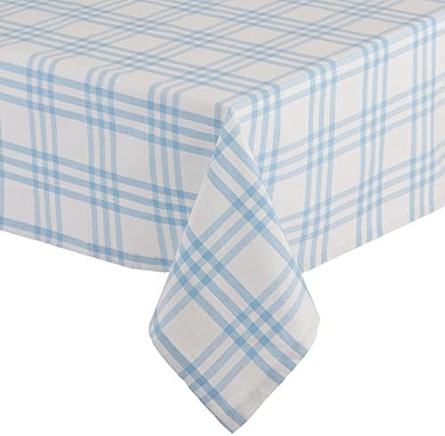 DII Home Sweet Farmhouse Plaid Tabletop Collection, Tablecloth, 60x84, Light Blue - Image 2