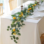 Mizii Artificial Lemon Garland 6FT Fake Fruit Lemons Garland with Berries Green Leaves Hanging Vines Greenery Decorations for Kitchen Table Centerpieces Room Party Birthday Decor (Lemon with Berries) - Image 3