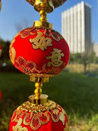 2String 10PCS 40Inch Red Flannel Chinese Tassel Lantern Chinese New Year Decorations for Party Wedding Supplies Spring Festival Decorations Mid-Autumn Moon Festival Wedding Party Ornaments - Image 3