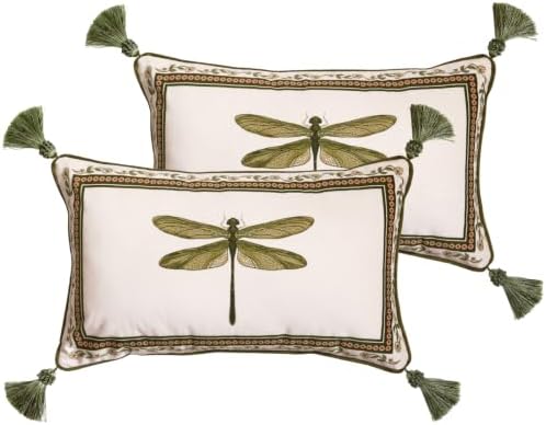ISAENNE Designer French Velvet Throw Pillow Cover,20"x12" Set of 2-Grace C by Isaennehomedecoration