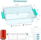 Vtopmart 1.5Qt Stackable Clear Pencil Box with Removable Divider, 4 Pack - Image 2