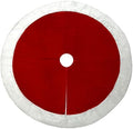 Haute Decor 54 Inch Diameter Large Dark Red Velvet Tree Skirt with Hi-Pile White Border - Classic Extra Large Size Plush Christmas Tree Skirt by HauteDecor