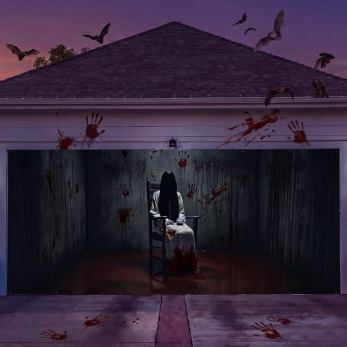 WovWeave 7 x 16 Ft Halloween Garage Door Cover Banner, Ghosts by WovWeave